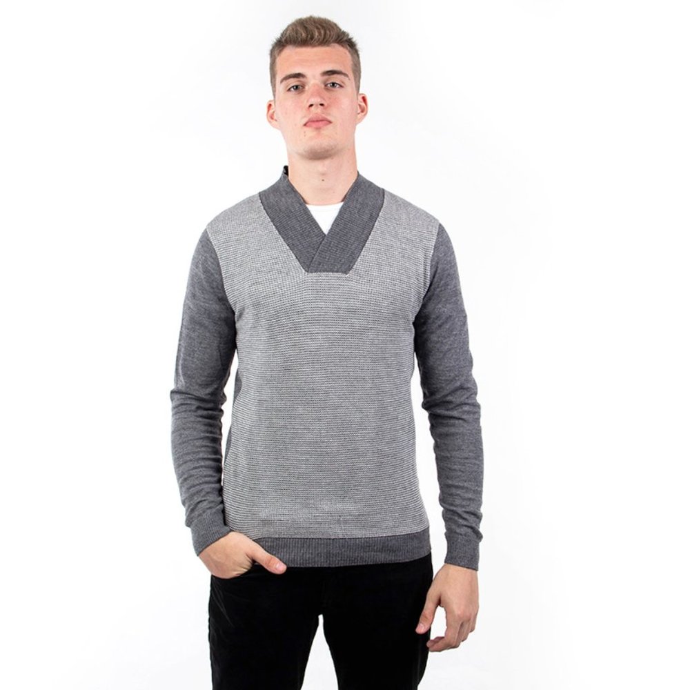 NETWORK GRAY, WHITE KNITWEAR | MENS SIZE M
